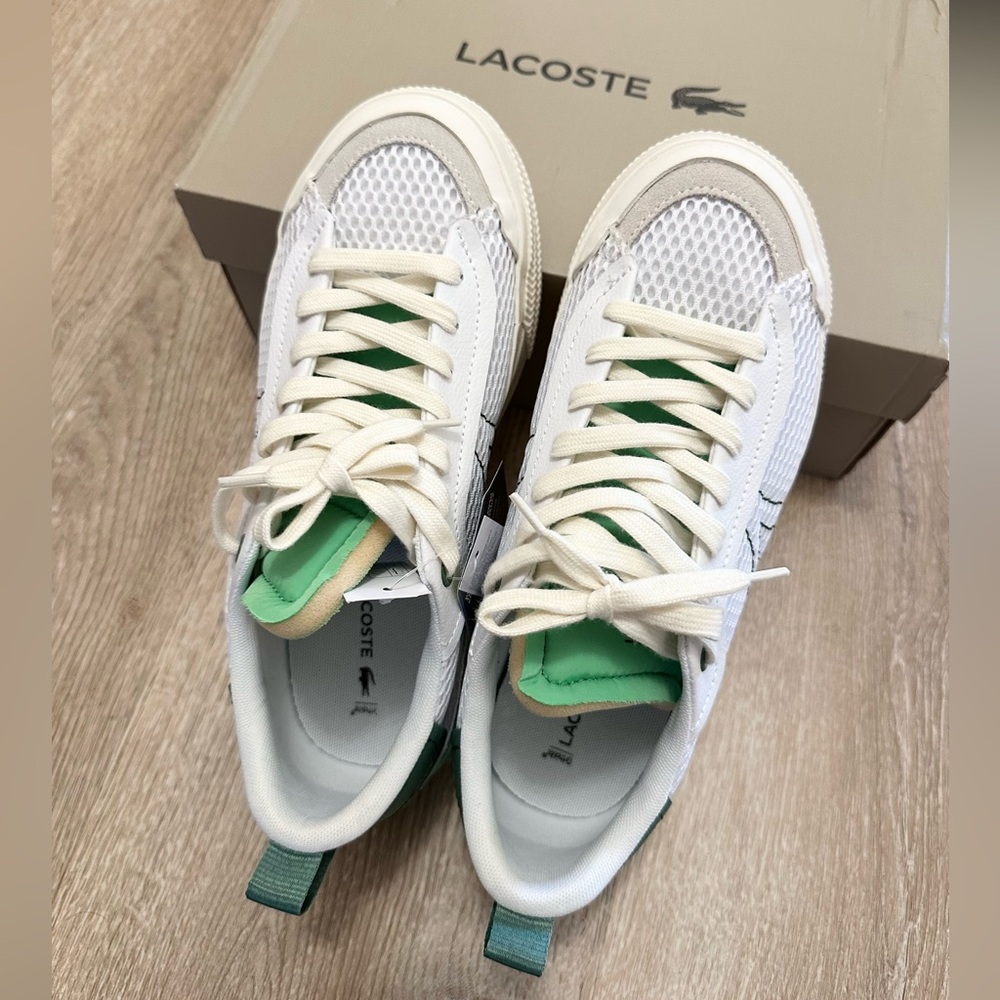 Lacoste White and Green Casual Shoes